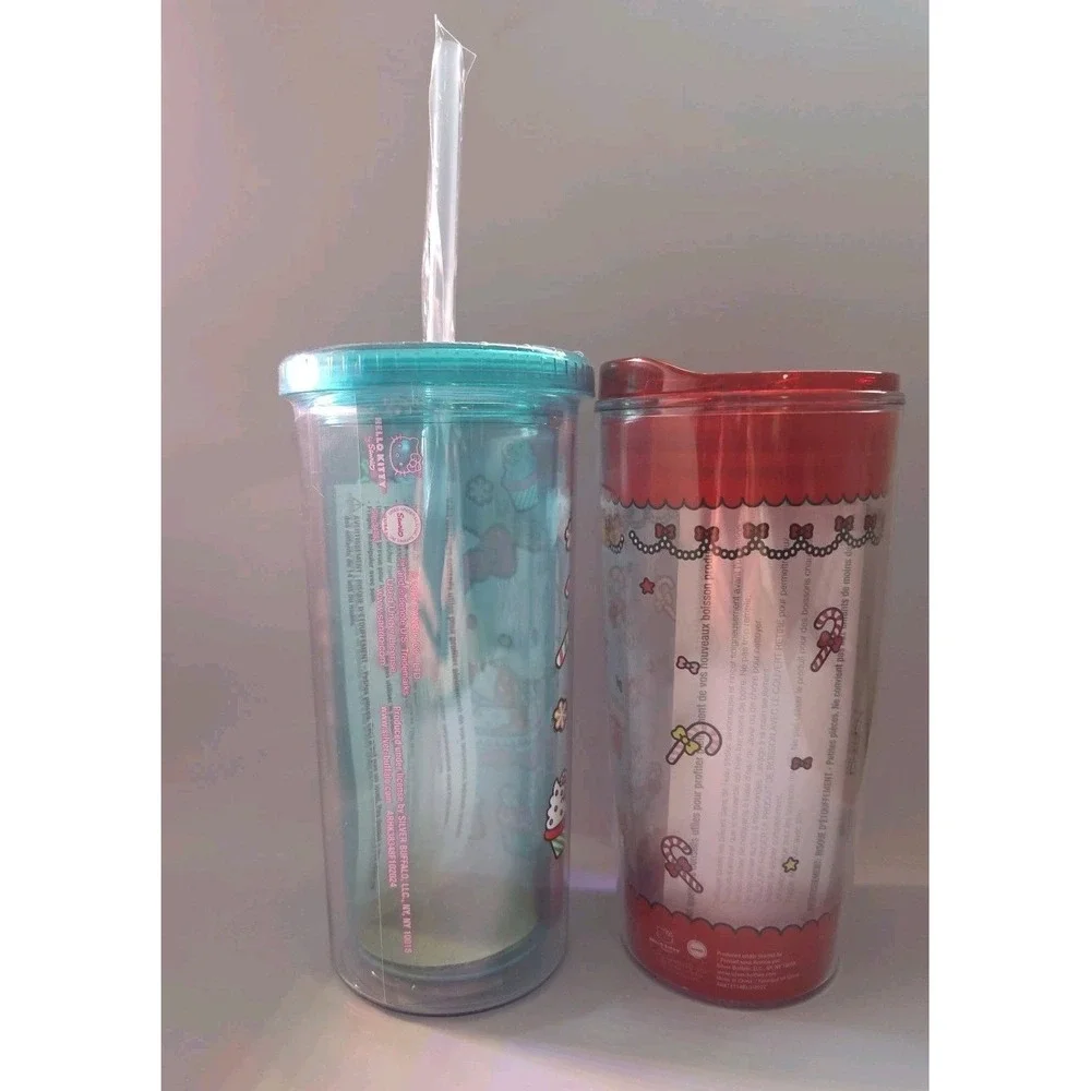 Hello Kitty Gingerbread And‎ Christmas Cookie Tumbler Set Of 2 New